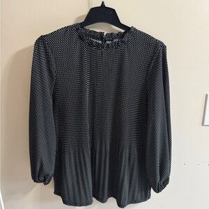 Adrianna Papell Black and White Dotted Blouse
